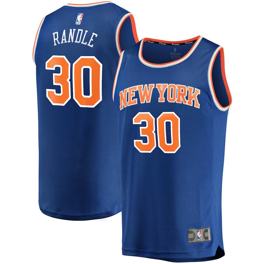 Men New York Knicks #30 Julius Randle Fanatics Branded Blue Fast Break Player Replica NBA Jersey